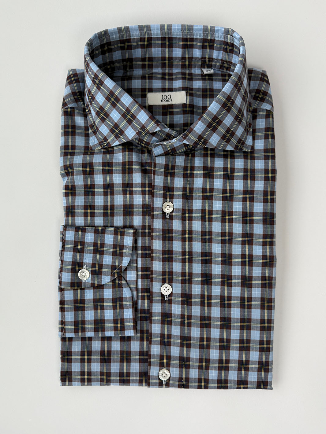 Blue & Brown Plaid Shirt