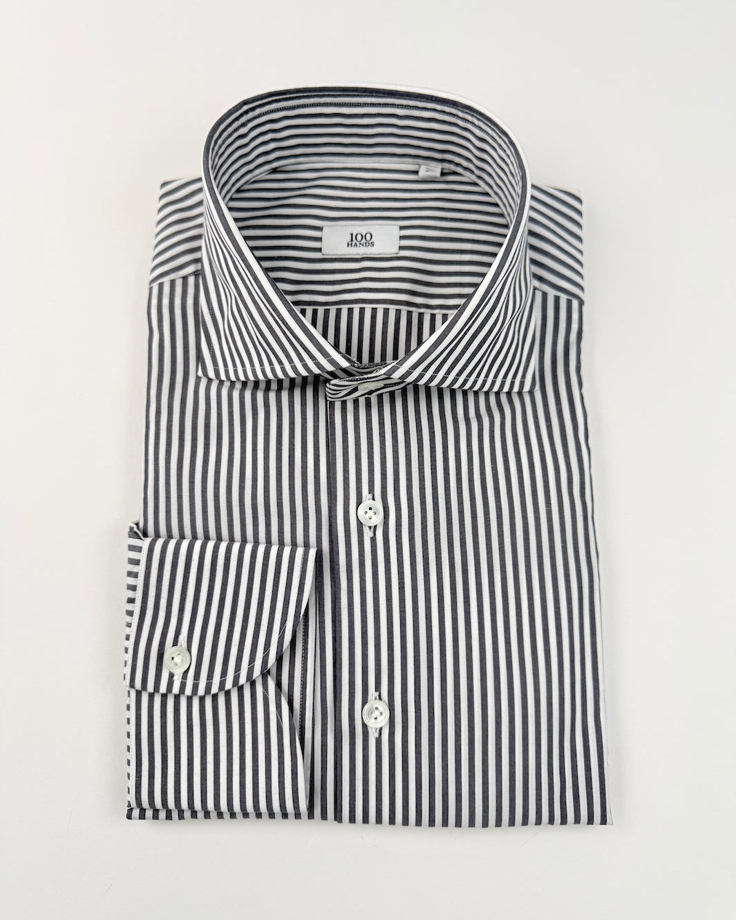 bold stripe dress shirt Charcoal Bold Stripe Cotton Dress Shirt