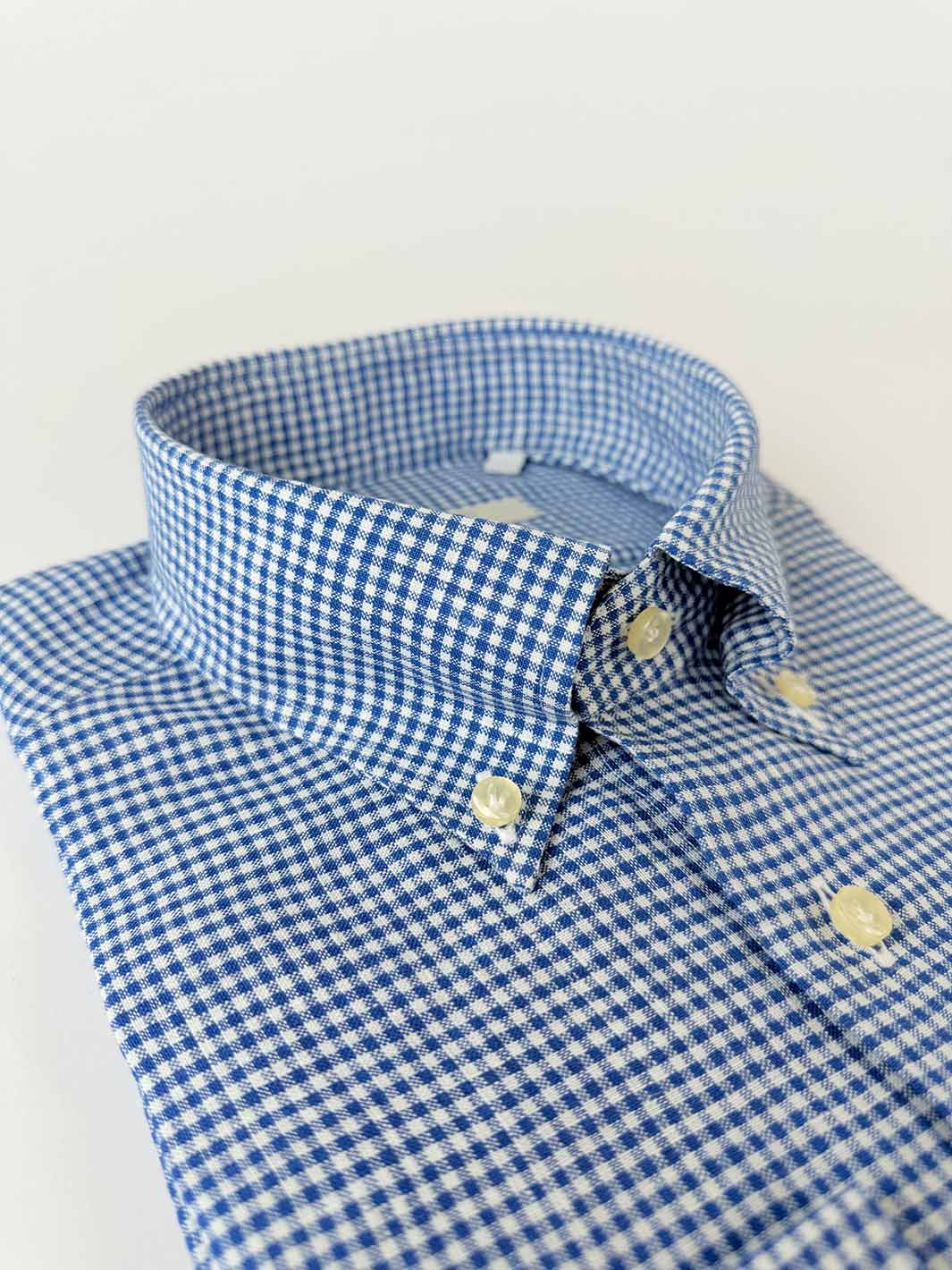 Gingham Button-Down Shirt - Dark Blue