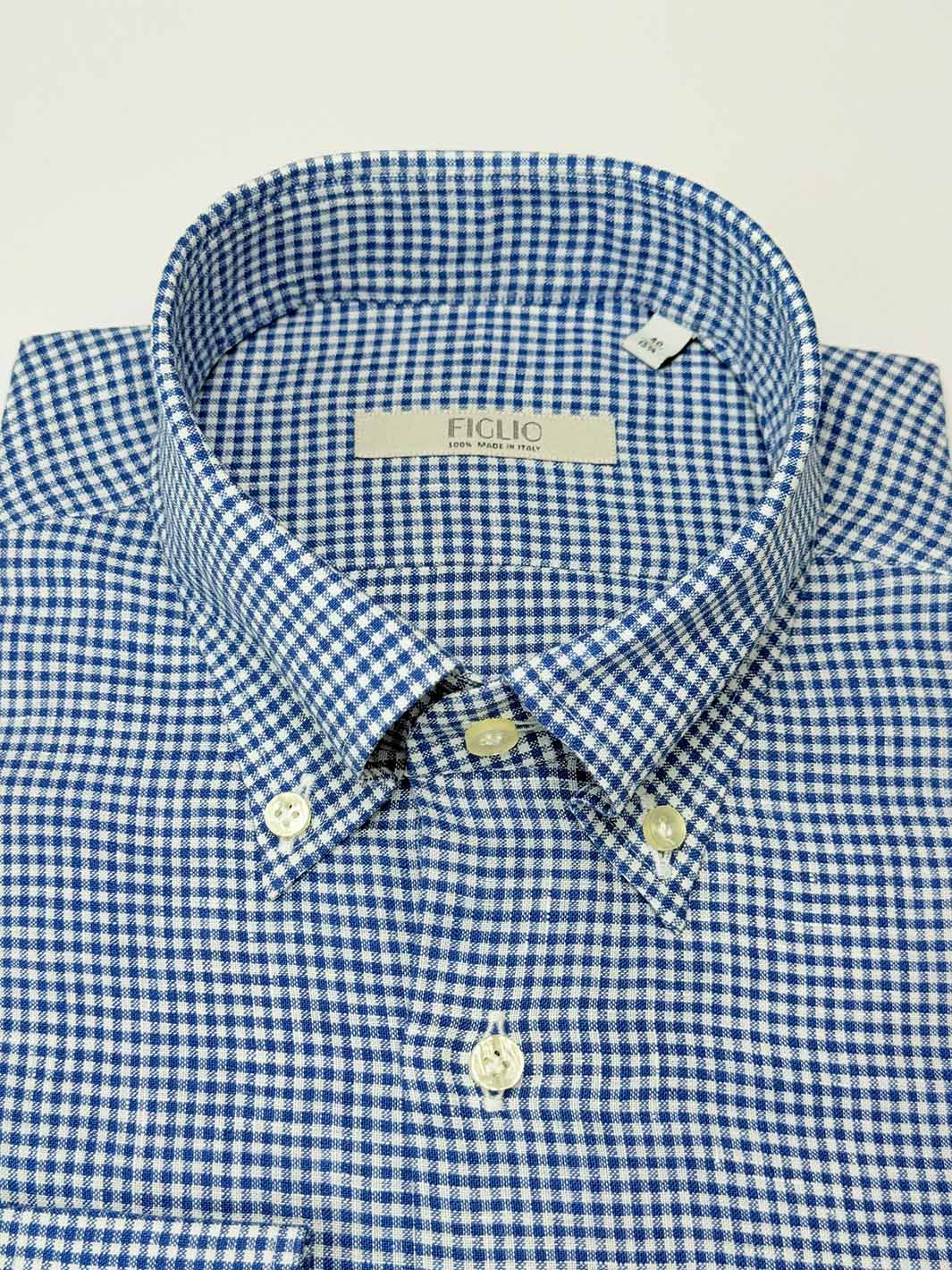 Gingham Button-Down Shirt - Dark Blue