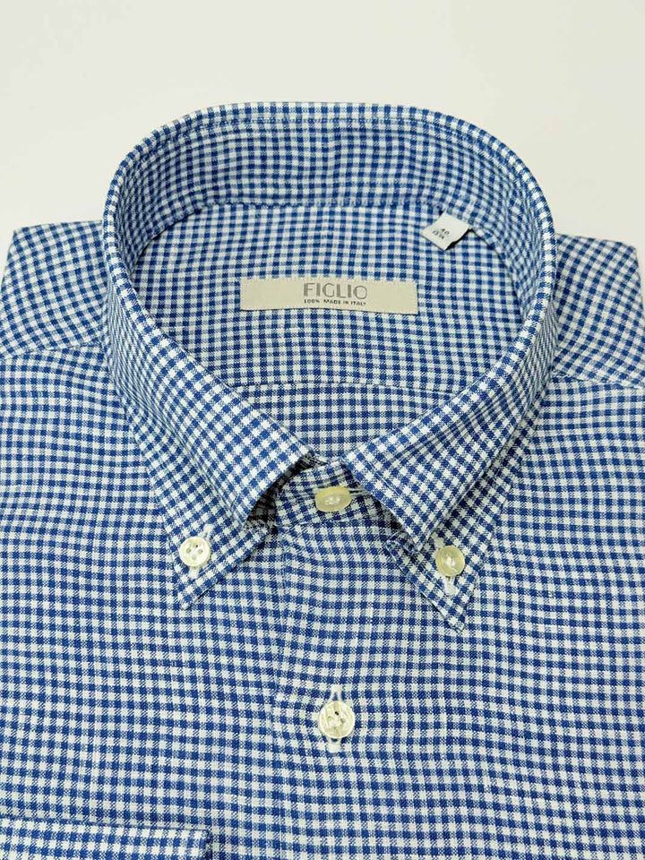 Gingham Button-Down Shirt - Dark Blue