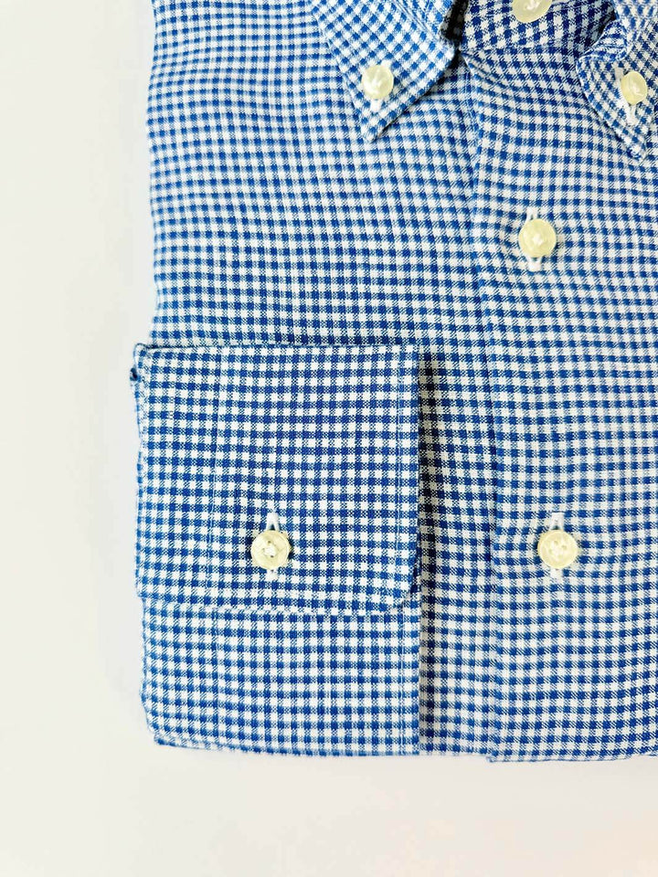 Gingham Button-Down Shirt - Dark Blue
