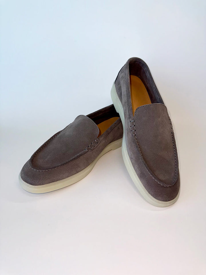 Grey Suede Loafers