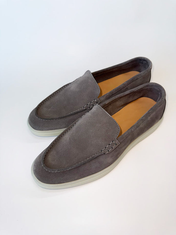 Grey Suede Loafers