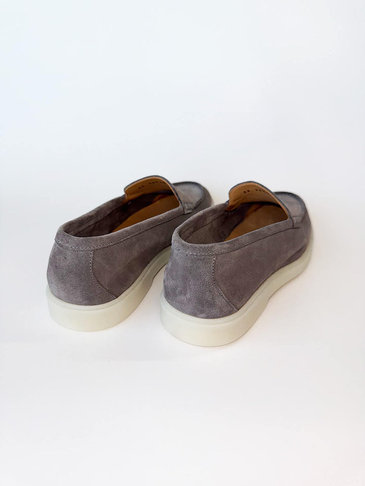 Grey Suede Loafers