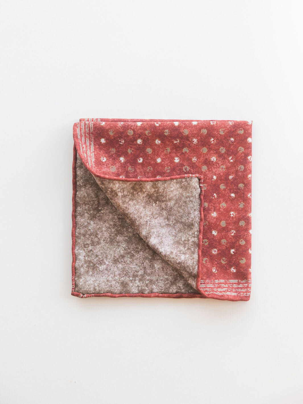 Silk Polka Dot Pocket Square - Vintage Red