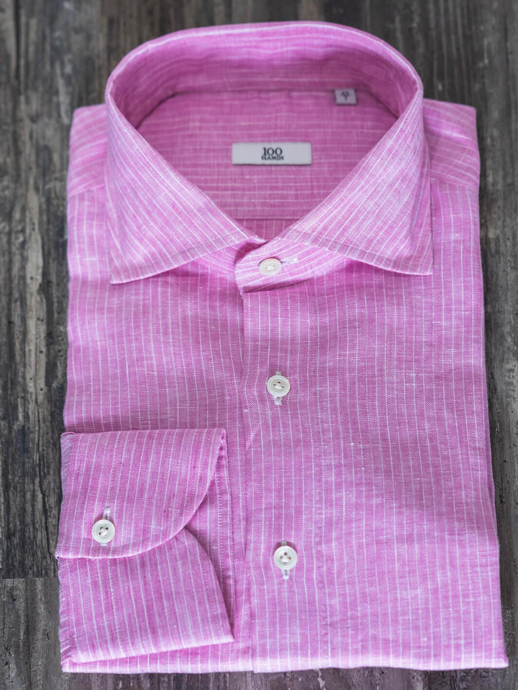 100 Hands Pink Striped Shirt