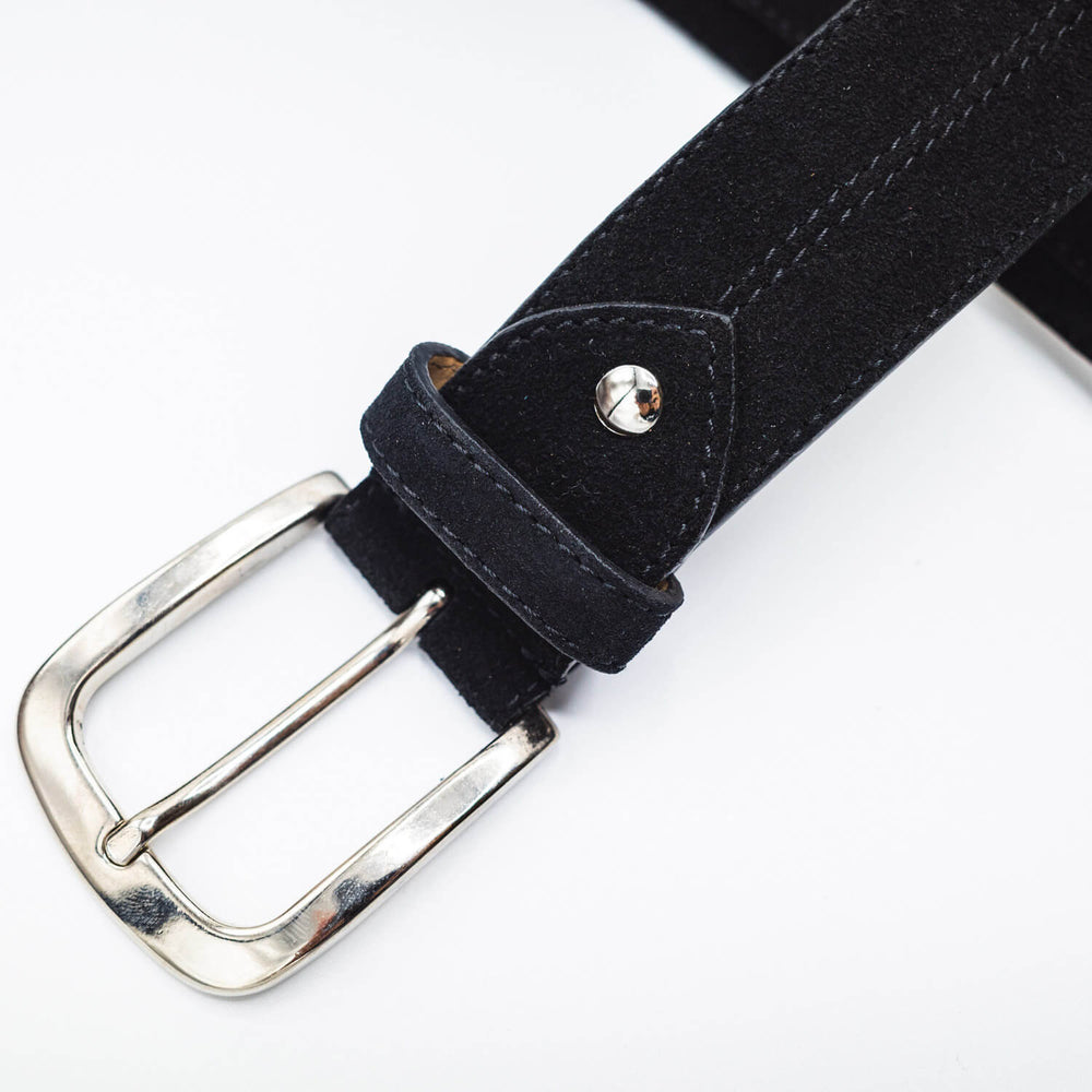 Anatoly & Sons Belts Suede Marseille Belt - Black
