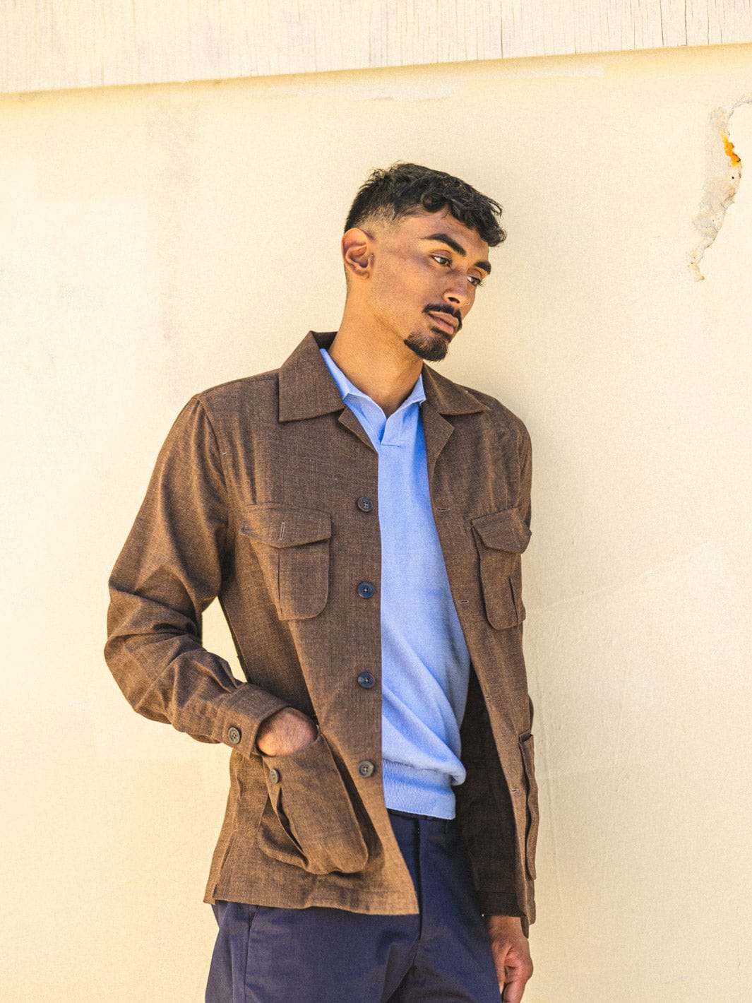 Brown Tropical Wool Traveler Jacket 56 EU / 46 US Brown Tropical Wool Traveler Jacket 56 EU / 46 US