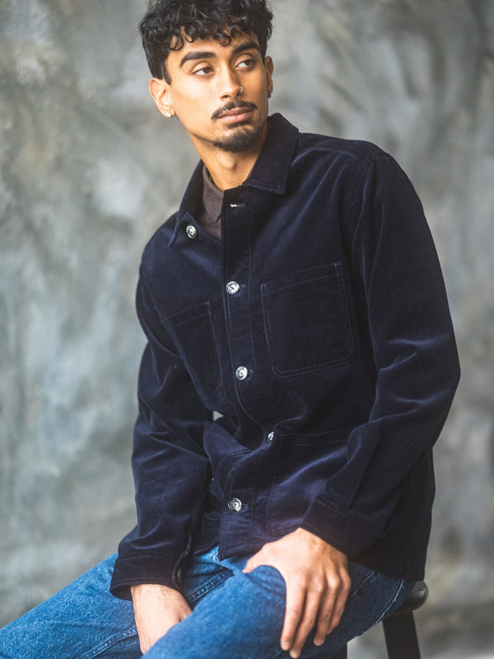 Anatoly & Sons Overshirt Navy Corduroy Overshirt