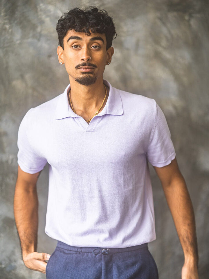 Anatoly & Sons Polos Riva Cotton Polo Shirt - Lilac
