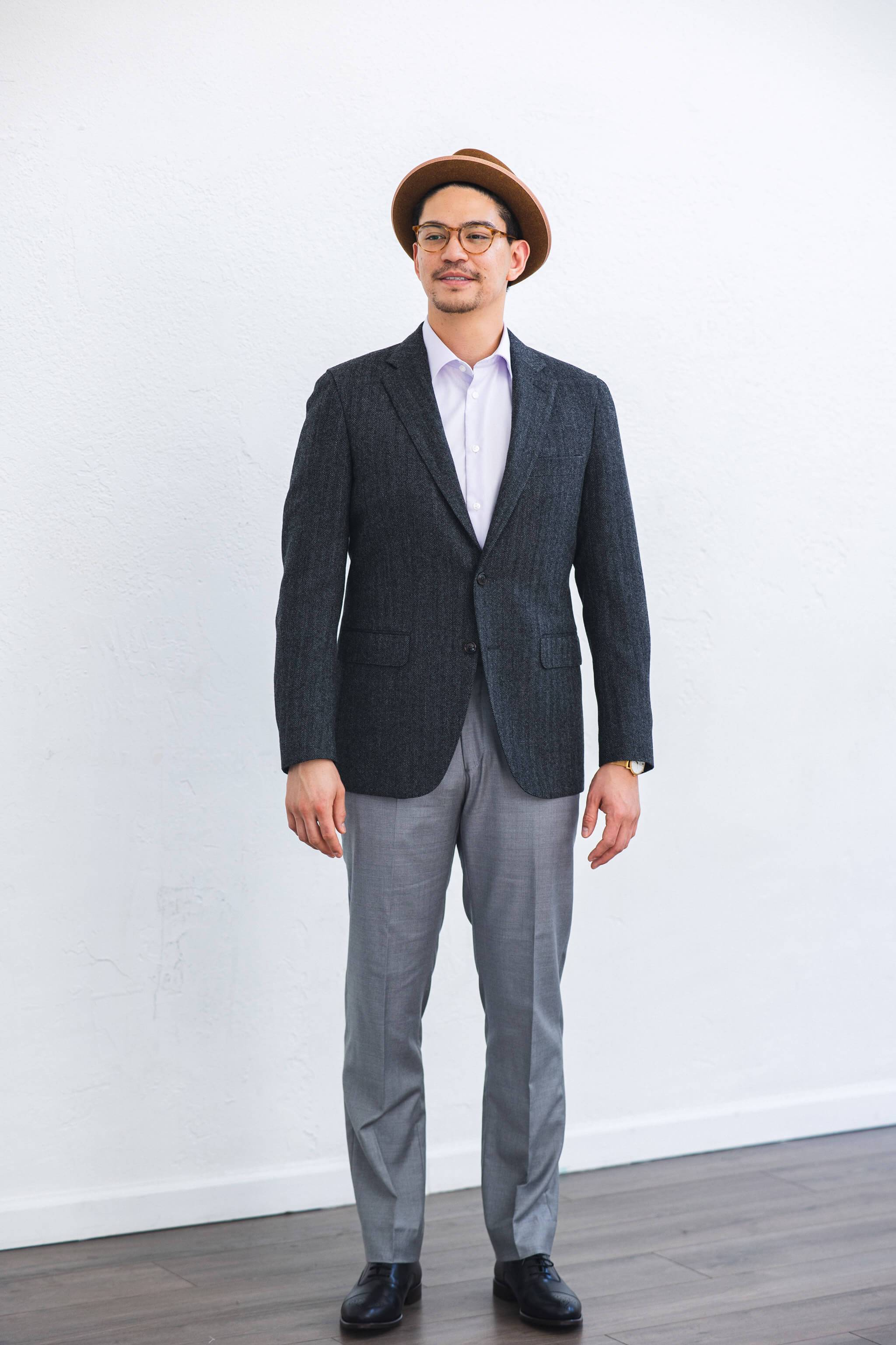 Grey Herringbone Tweed Sport Coat - Main Image