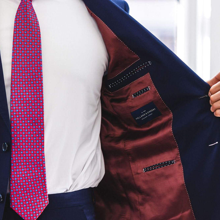 Anatoly & Sons Suits Navy Birdseye Holland & Sherry Suit