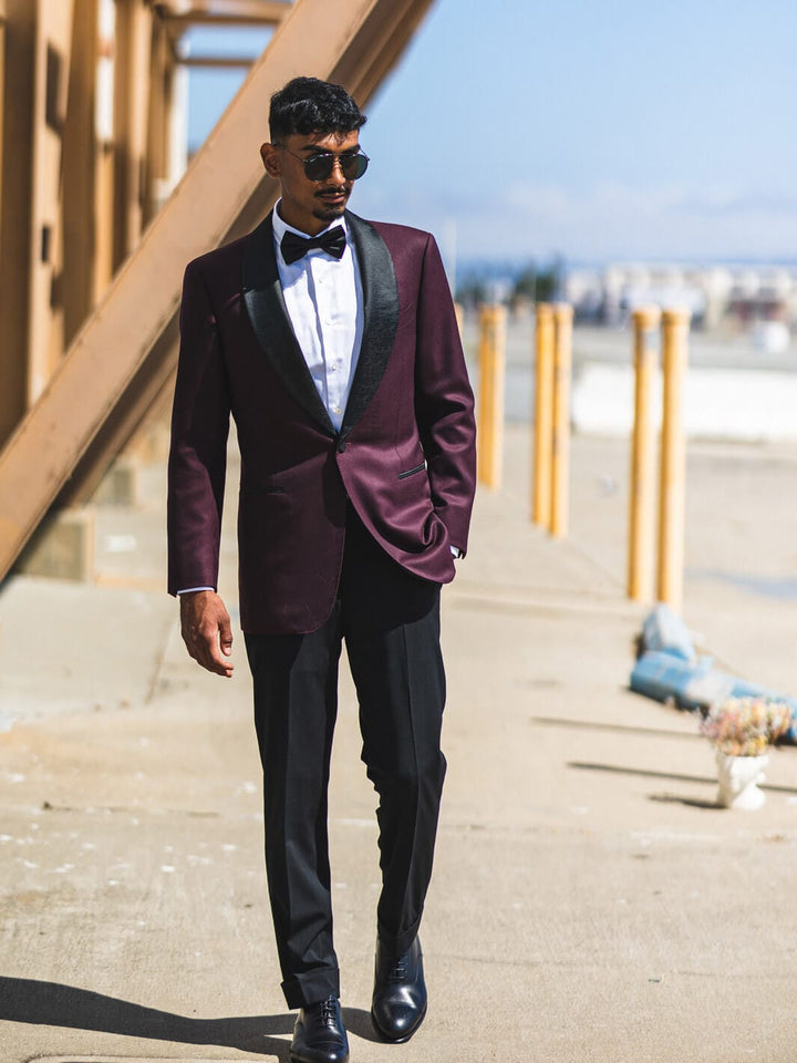 Anatoly & Sons Tuxedos Burgundy Shawl Tuxedo Jacket