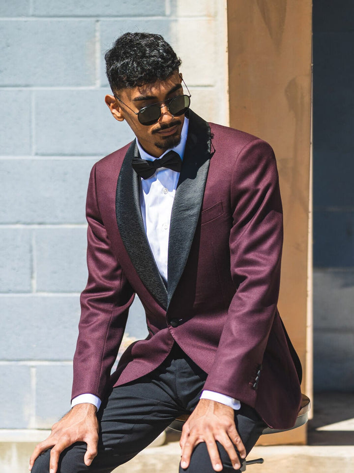 Anatoly & Sons Tuxedos Burgundy Shawl Tuxedo Jacket