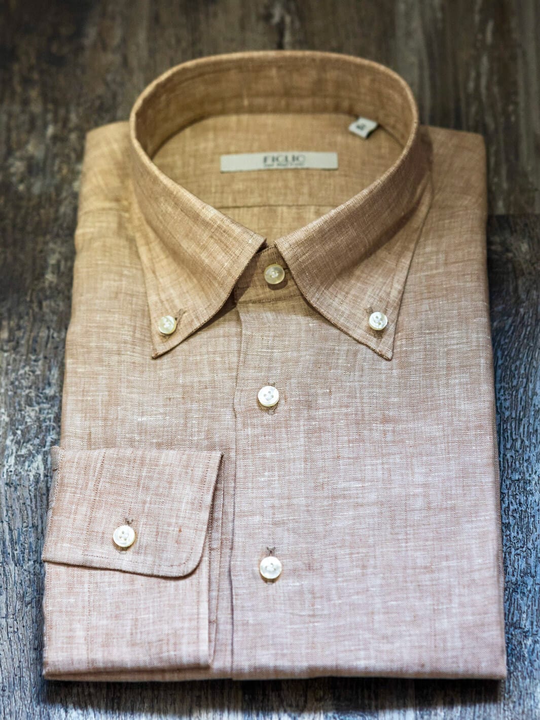 Figlio Dark Beige Chambray Shirt