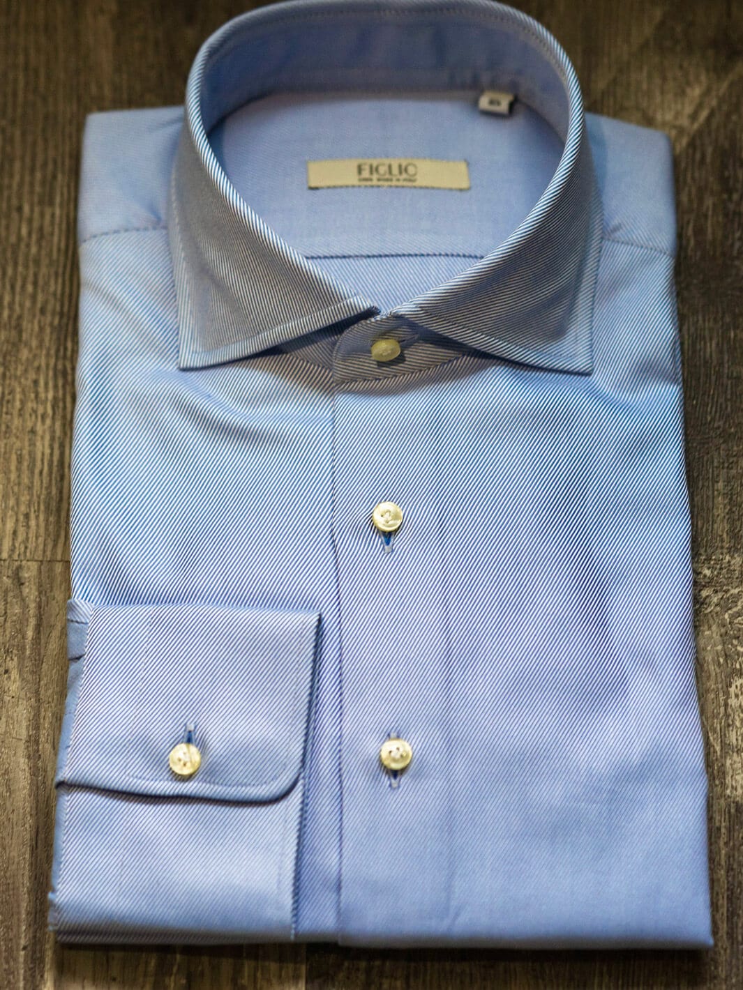 Figlio Sky Blue Twill Shirt