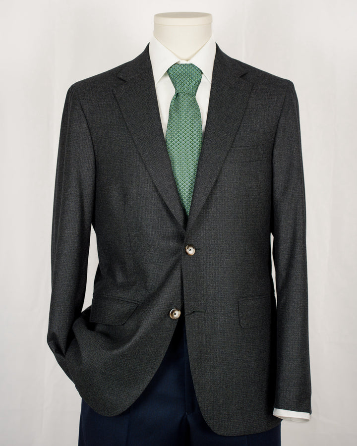 Charcoal Grey Wool Checkered Scabal Sport Coat