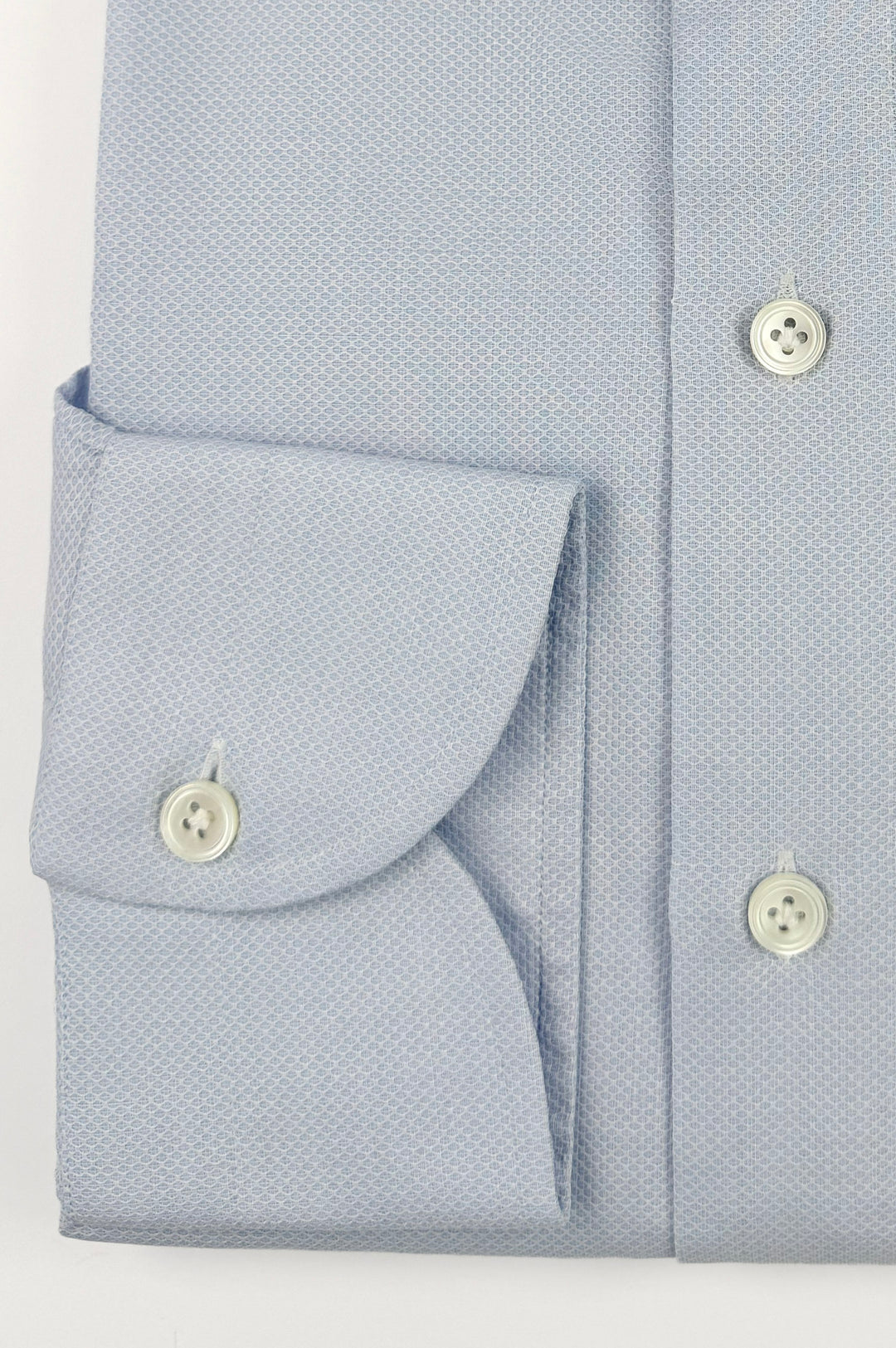 Cotton Honeycomb Dress Shirt - Light Blue