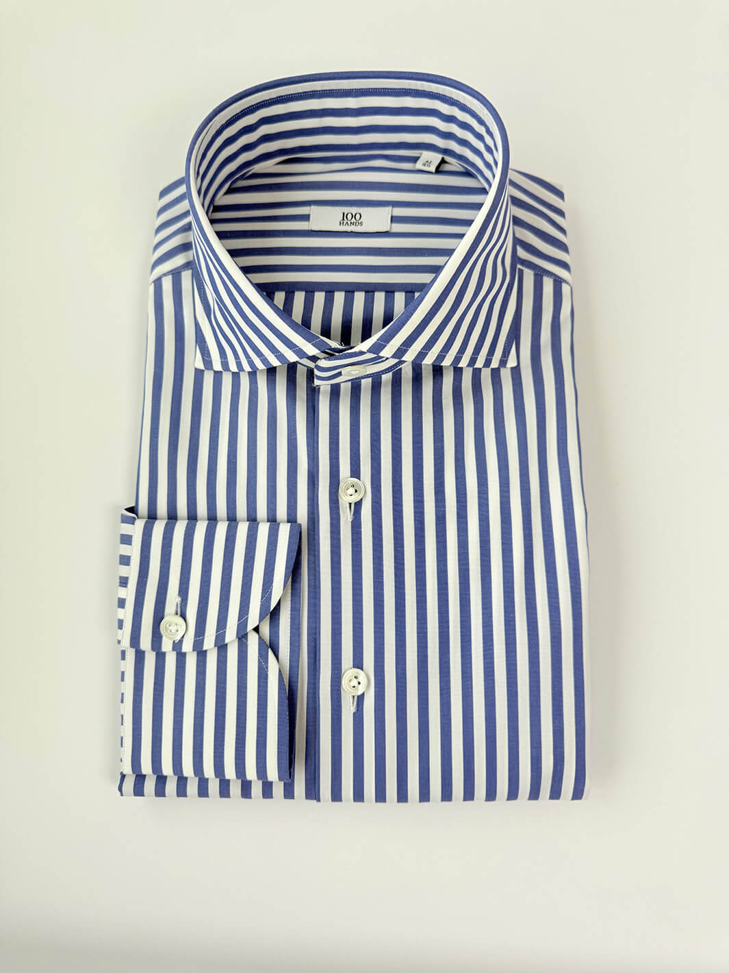 Bold Stripe Cotton Dress Shirt - Blue