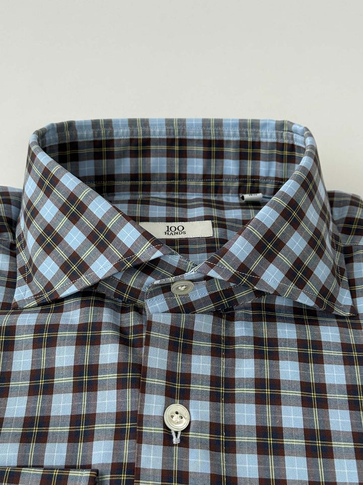 Blue & Brown Plaid Shirt