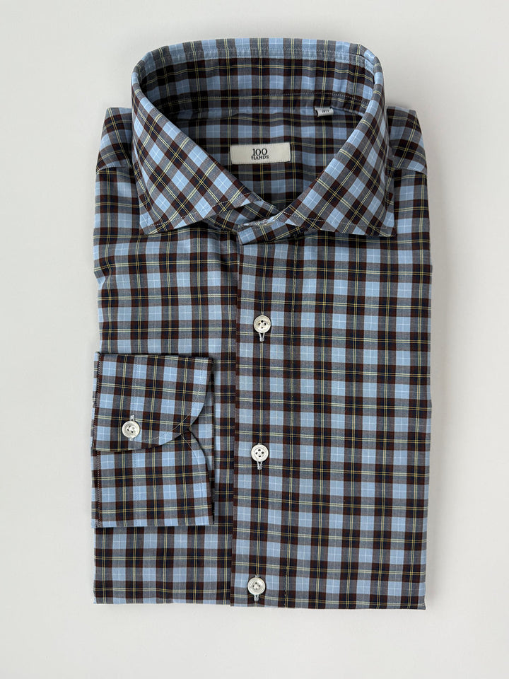 Blue & Brown Plaid Shirt