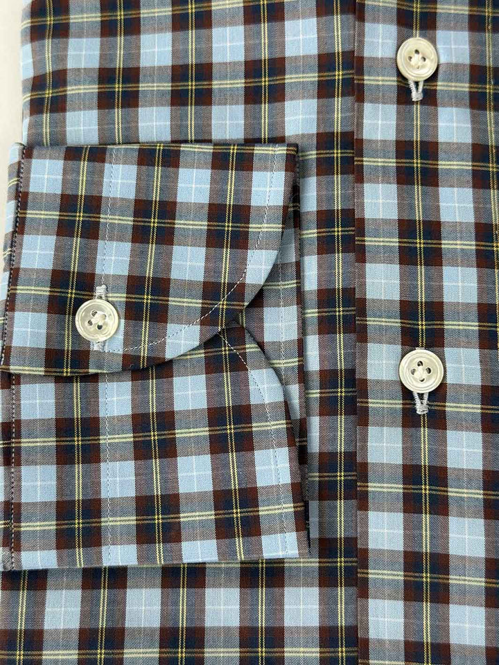 Blue & Brown Plaid Shirt