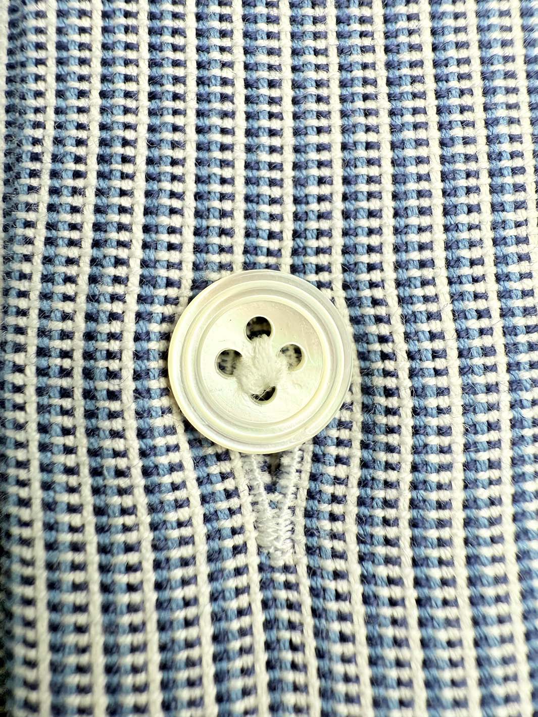 Blue Textured Stripe Cotton Shirt