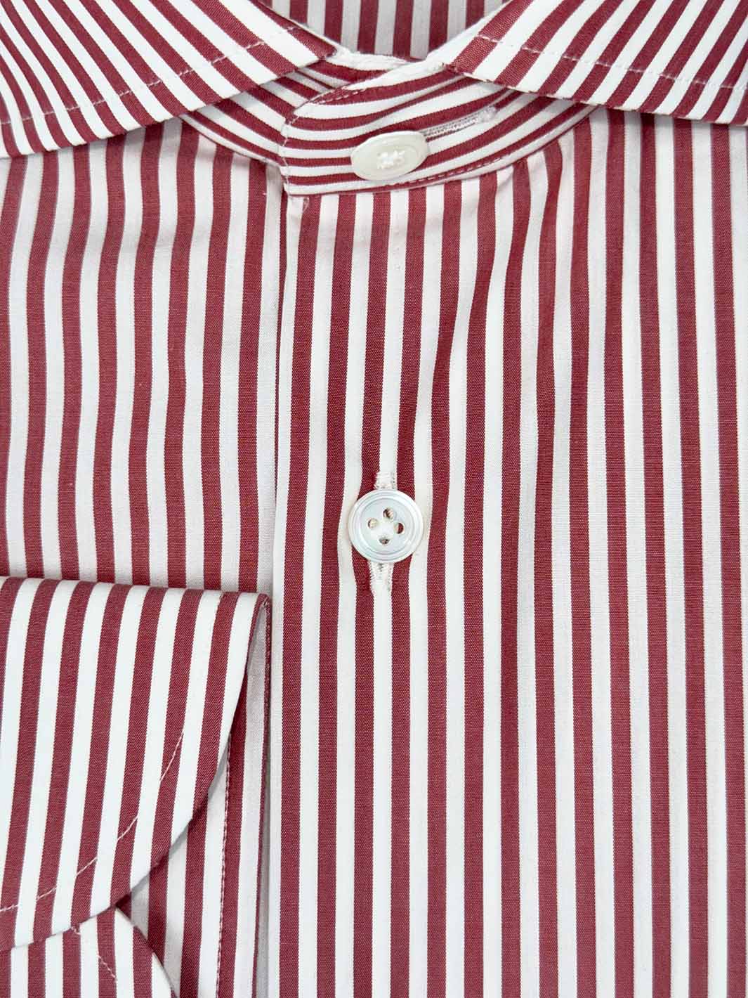 Bold Stripe Cotton Dress Shirt - Red