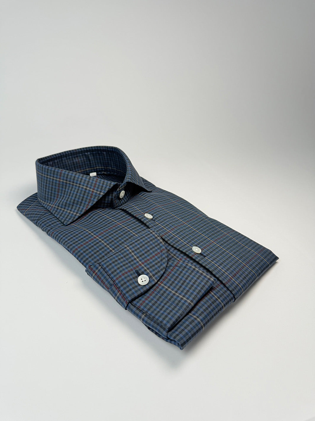 Multi-Check Cotton Shirt - Midnight Blue