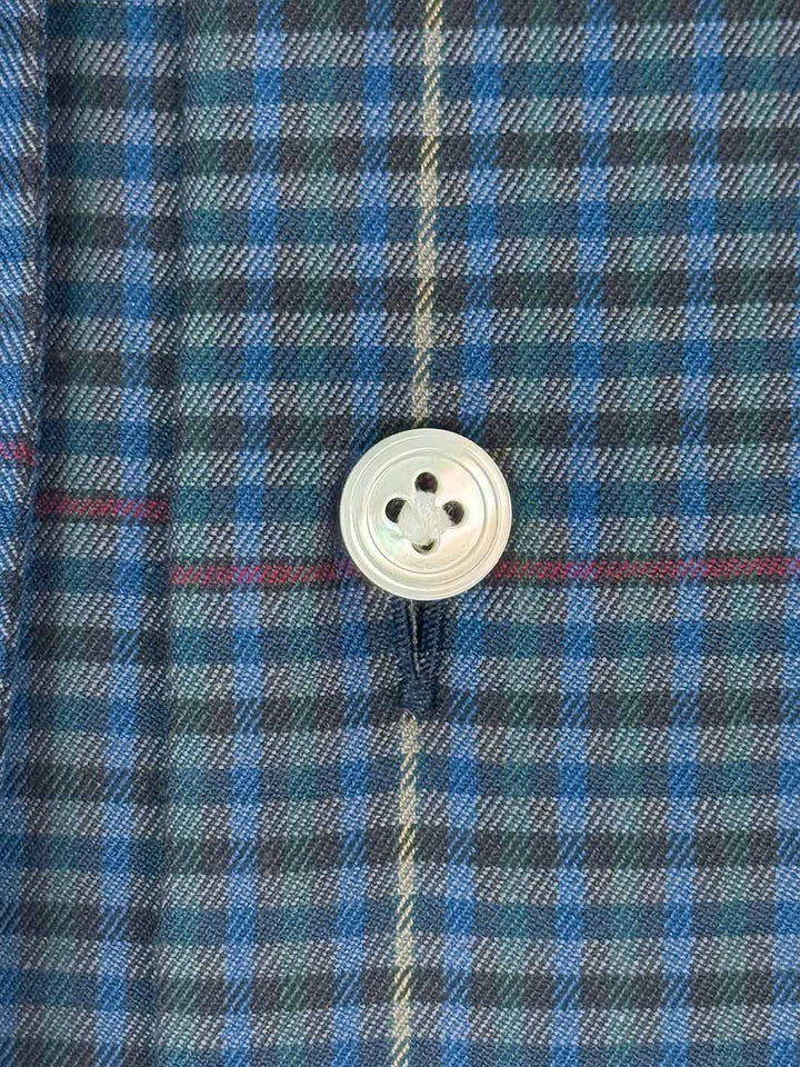 Multi-Check Cotton Shirt - Midnight Blue