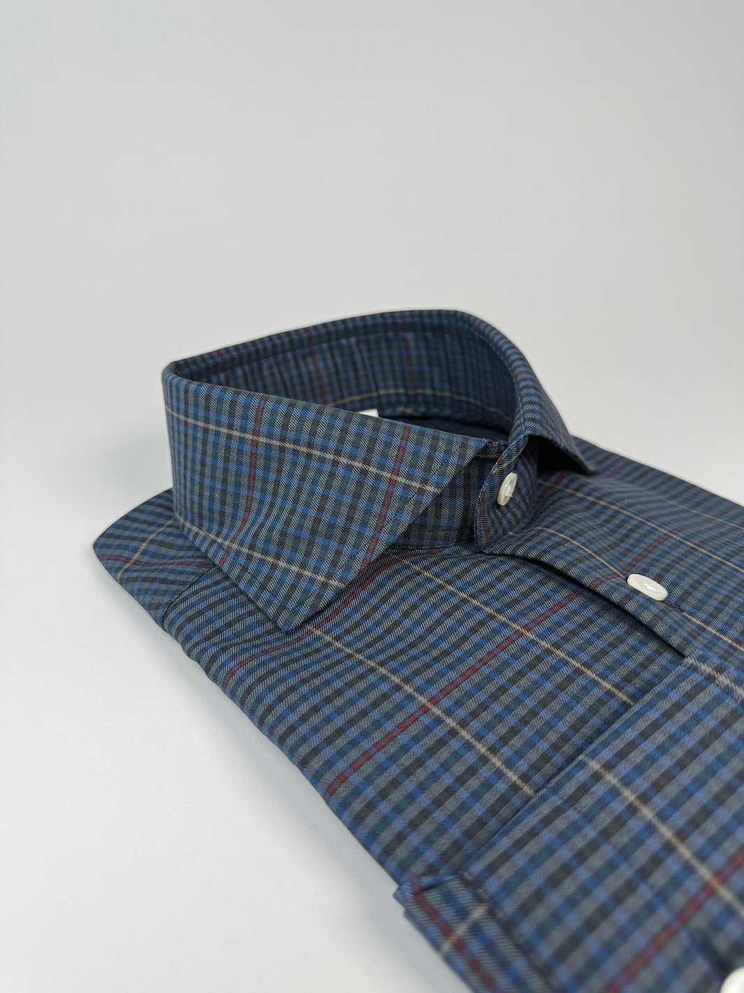 Multi-Check Cotton Shirt - Midnight Blue