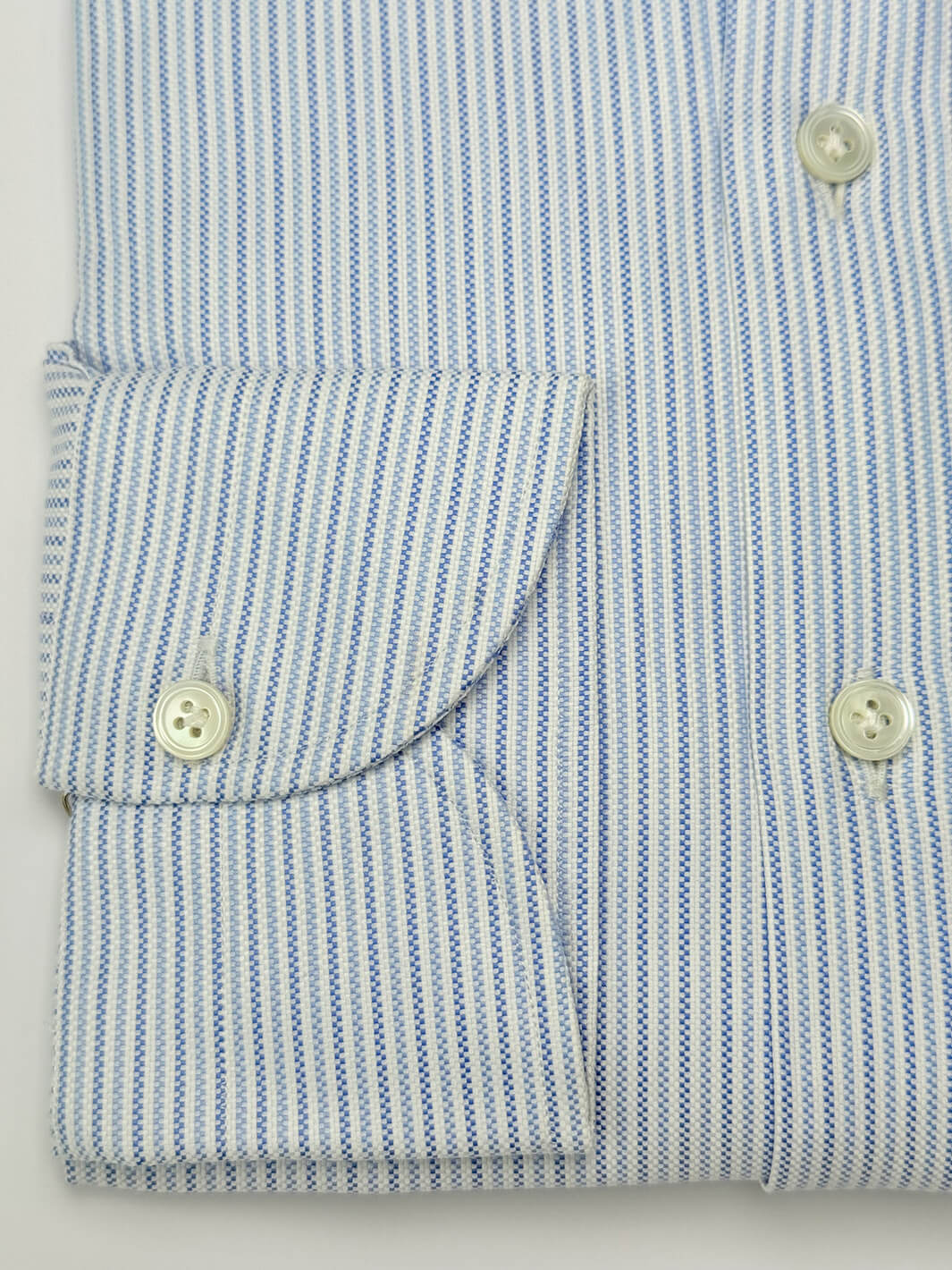 Mille Stripe Cotton Dress Shirt - Multi-Blue