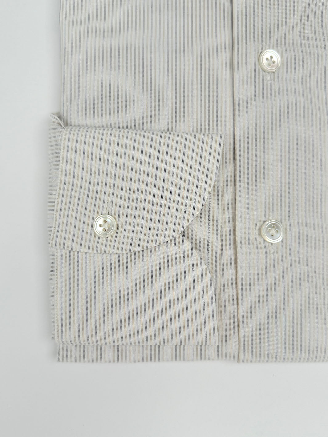 Pinstripe Cotton Dress Shirt - Off-White