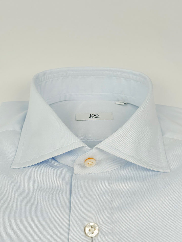 Cotton Twill Dress Shirt - Pale Blue