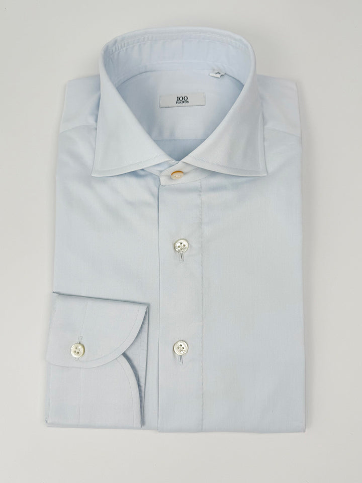 Cotton Twill Dress Shirt - Pale Blue