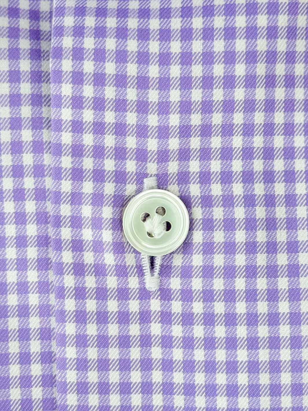 Gingham Cotton Dress Shirt - Purple
