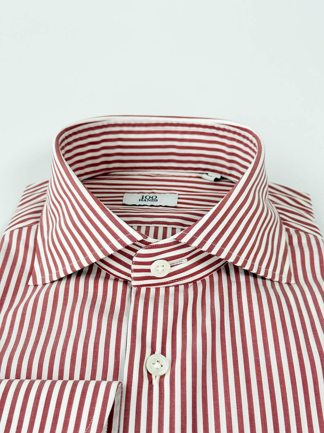 Bold Stripe Cotton Dress Shirt - Red