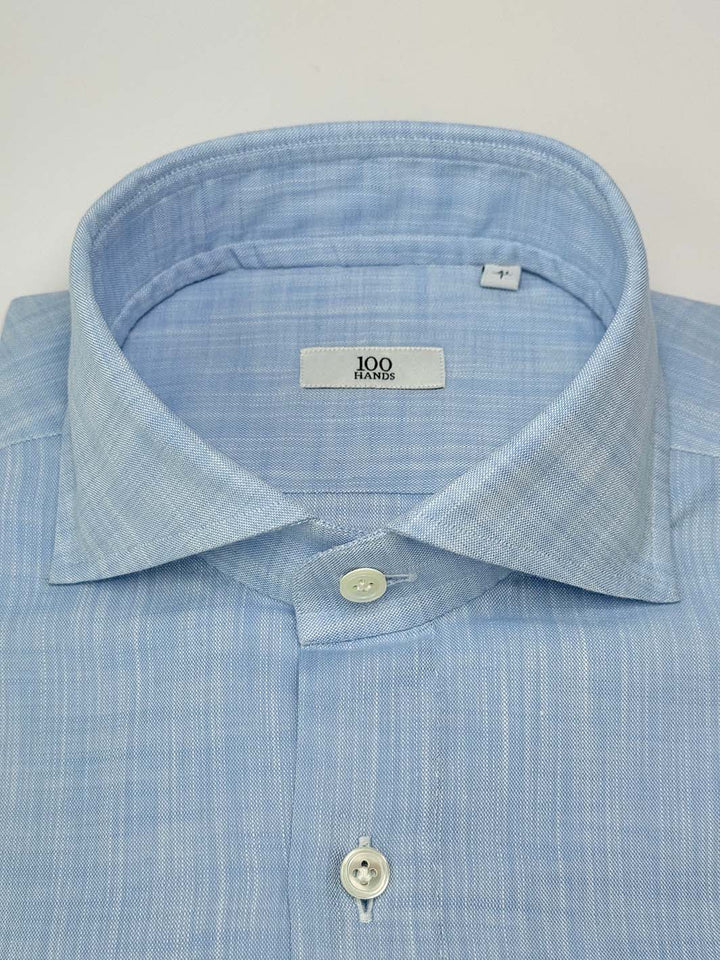 Sky Blue Linen Dress Shirt