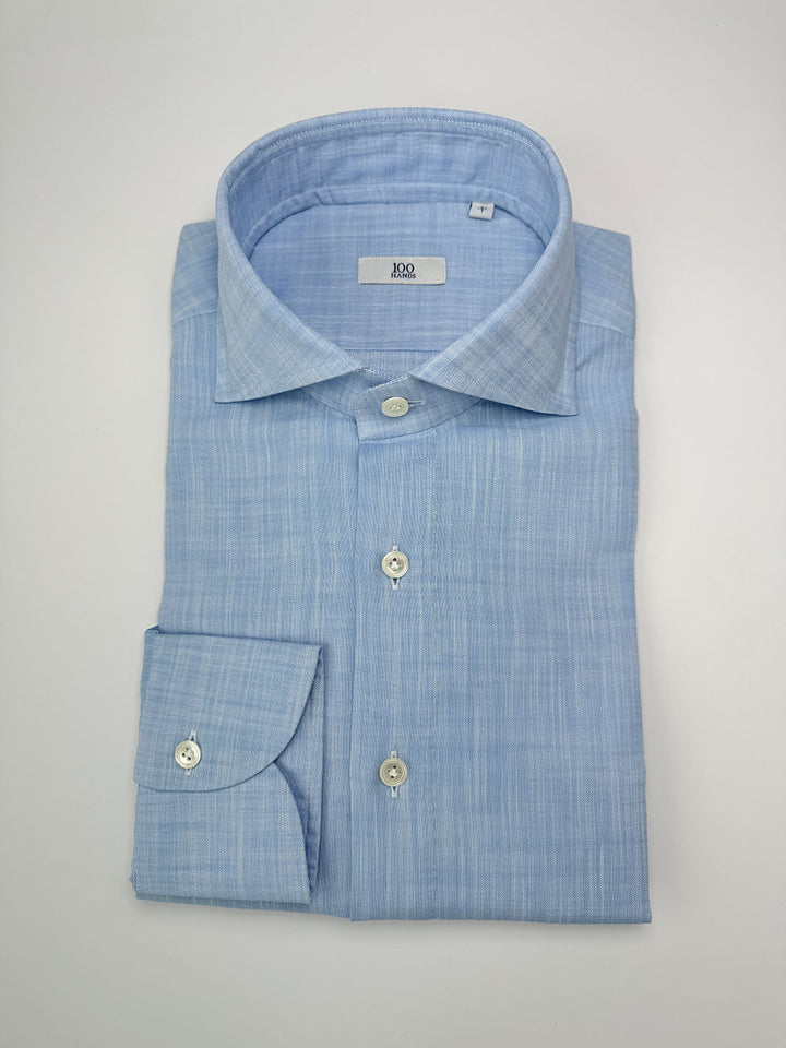 Sky Blue Linen Dress Shirt