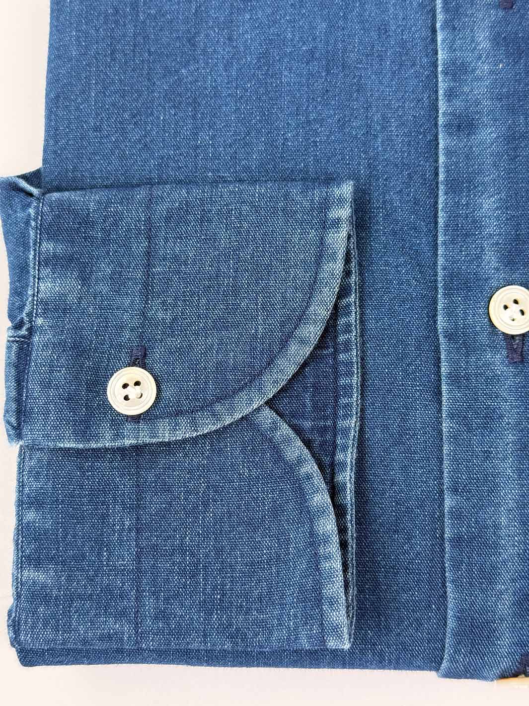 Denim Button-Down Shirt - Washed Indigo