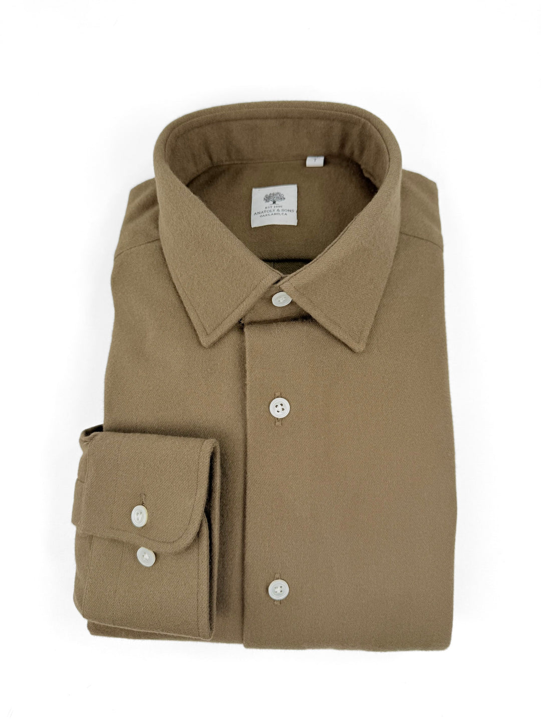 Cotton Flannel Overshirt - Olive Green
