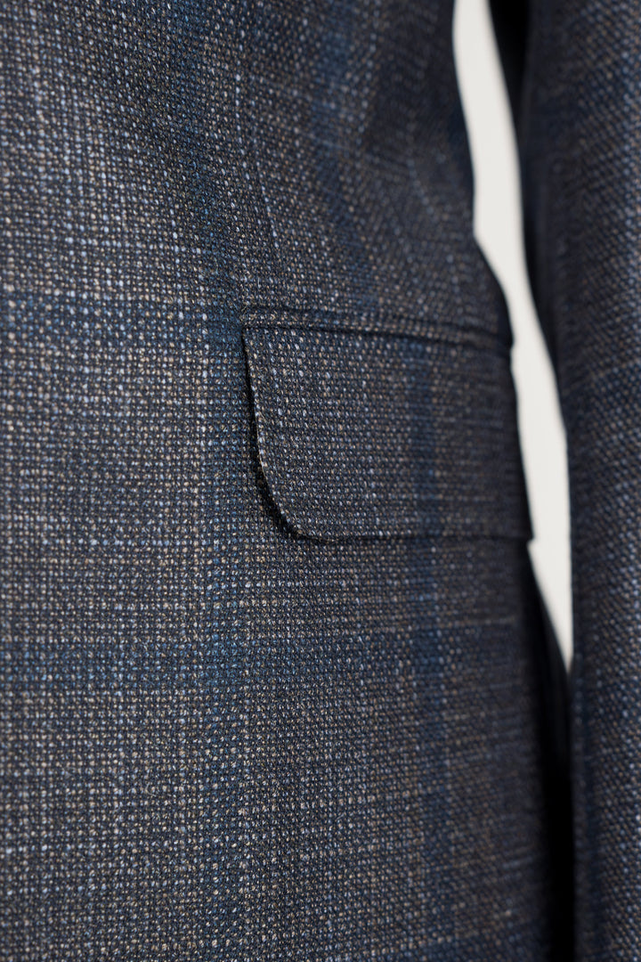 Aubergine Plaid Wool Silk Sport Coat