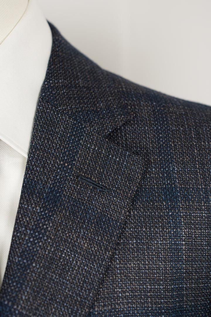 Aubergine Plaid Wool Silk Sport Coat