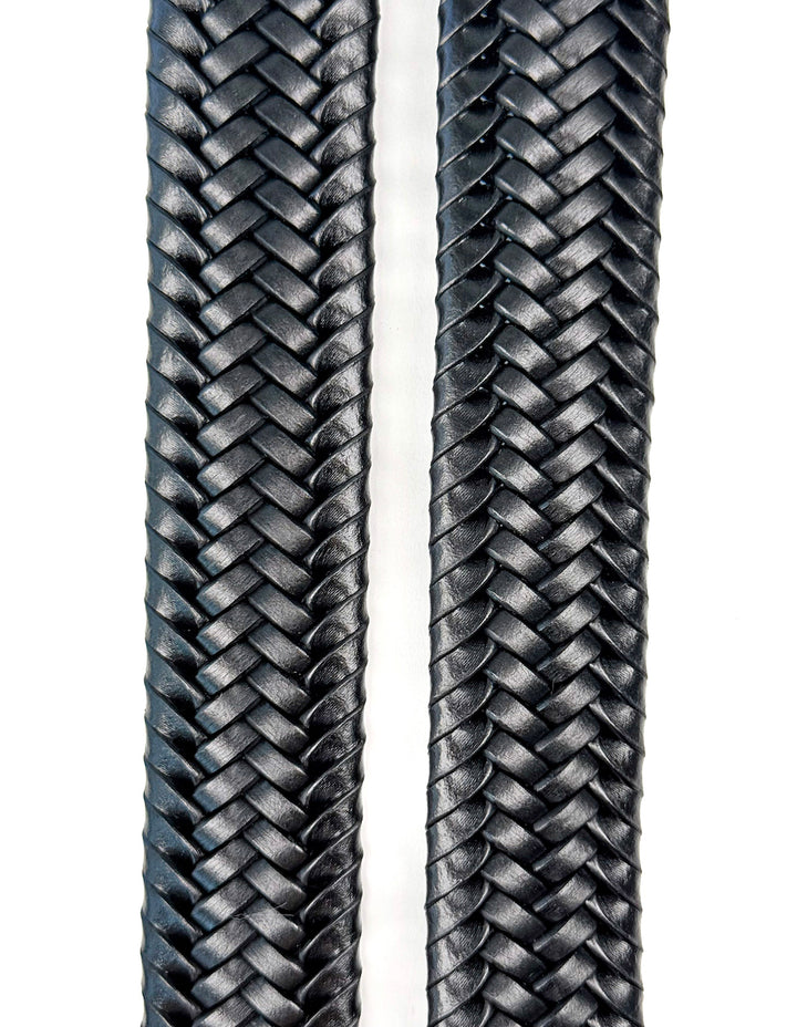Braided Calfskin Belt - Black
