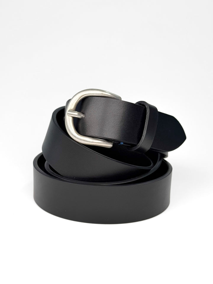 Calfskin Leather Dress Belt - Black