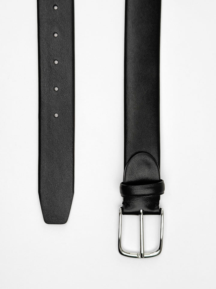 Soft Calfskin Leather Belt - Black