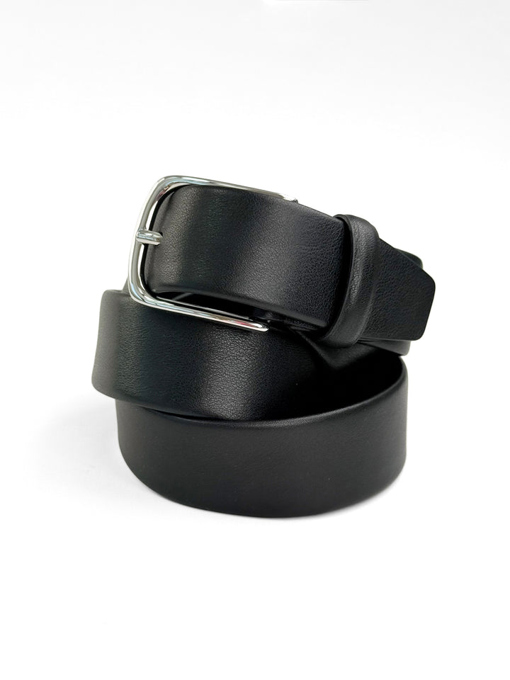 Soft Calfskin Leather Belt - Black