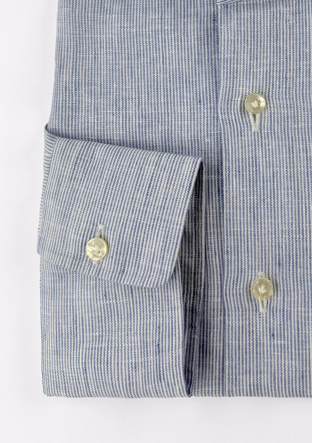 Mille Stripe Linen Dress Shirt - Blue