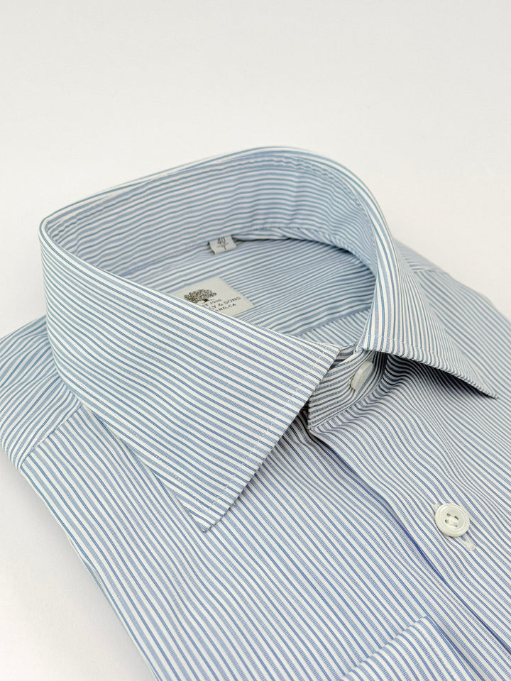 Multi-Stripe Cotton Dress Shirt - Blue